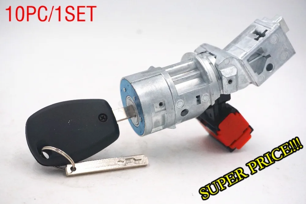 

10pcs/1set Ignition switch for Renault clio MK3 Modus Kangoo Twingo 2005-2012 ignition barrel key 8200214168 7701208408