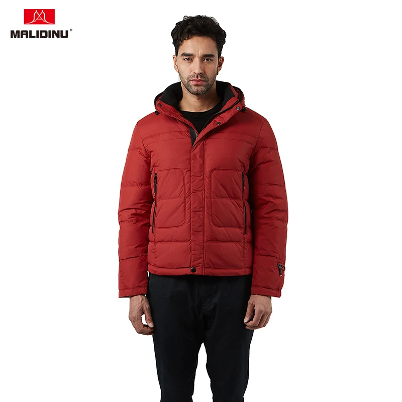 MALIDINU 2019 Men Down Jacket Hooded Winter Down Coat Duck Down Jacket Men Fashion Parka Brand Thick Warm Men Jacket Winter -30C