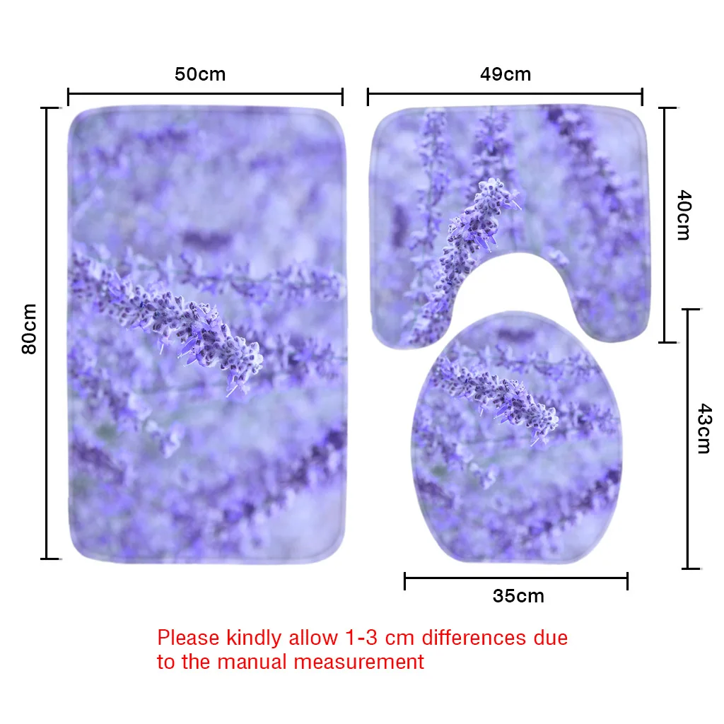 3 шт набор ковриков для ванной с рисунком розы, коврик для туалета для трех комплектов ковриков для ванной, Противоскользящие коврики для ванной комнаты и ковры