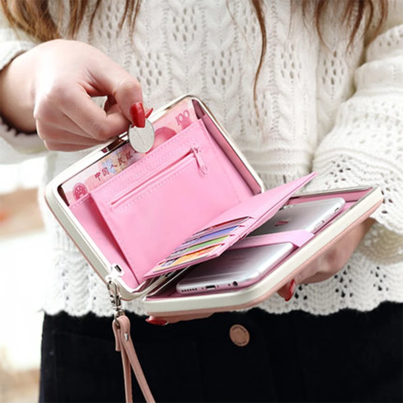 

2018 Fashion Cartoon Women Purse Large Capacity Ladies Wallet Cute PU Leather Women Wallets Clutch Card Holders Cellphone Pocket