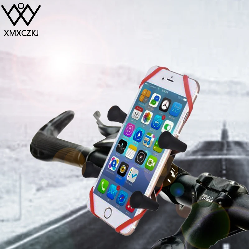 

XMXCZKJ Bike Bicycle Motorcycle Handlebar Mount Holder Phone Holder With Silicone Support Band for smartphone ND-BH008-A