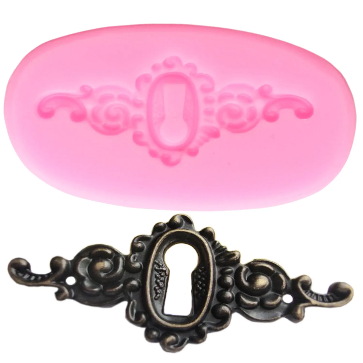 

Vintage Steampunk Skeleton Key Lock Cake Border Silicone Mold Fondant Cake Decorating Tools Candy Clay Chocolate Gumpaste Moulds