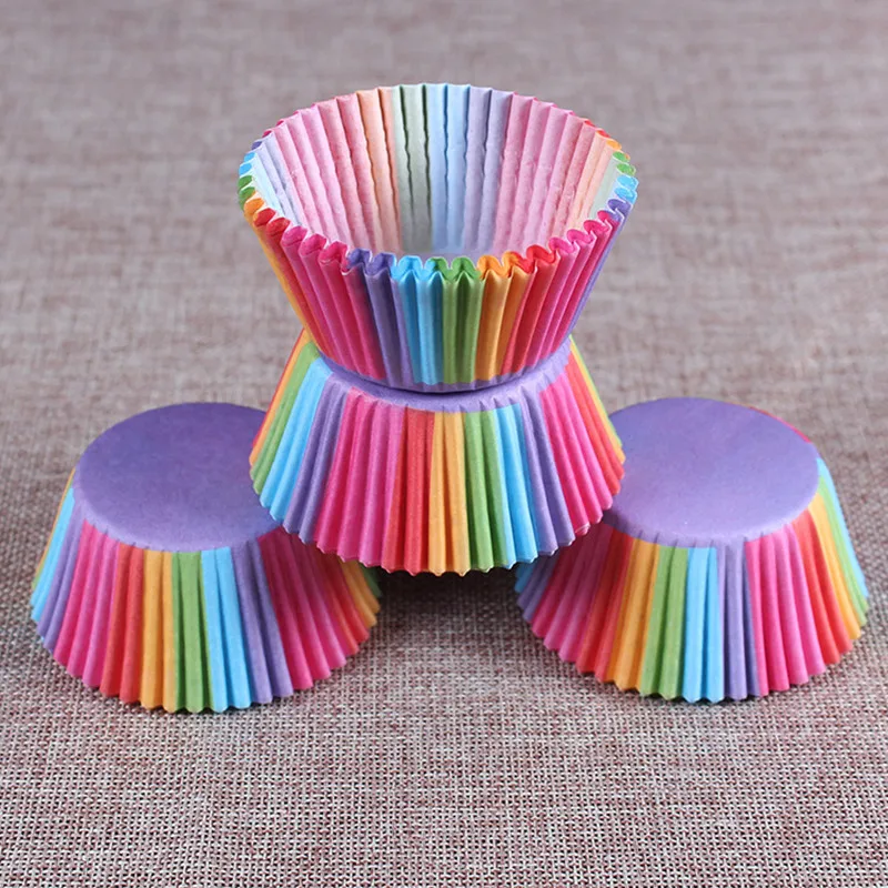 

100PCS Muffins Paper Cupcake Wrappers Baking Cups Cases Muffin Boxes Cake Decorating Tools Kitchen Bakeware Dessert Decorator