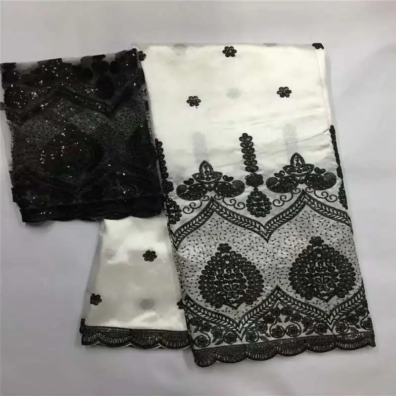 

Blackish green2018 African George Lace Fabric With Blouse Indian Fabric With Blouse For Nigeria Wedding Dress Silk Lace Fabric