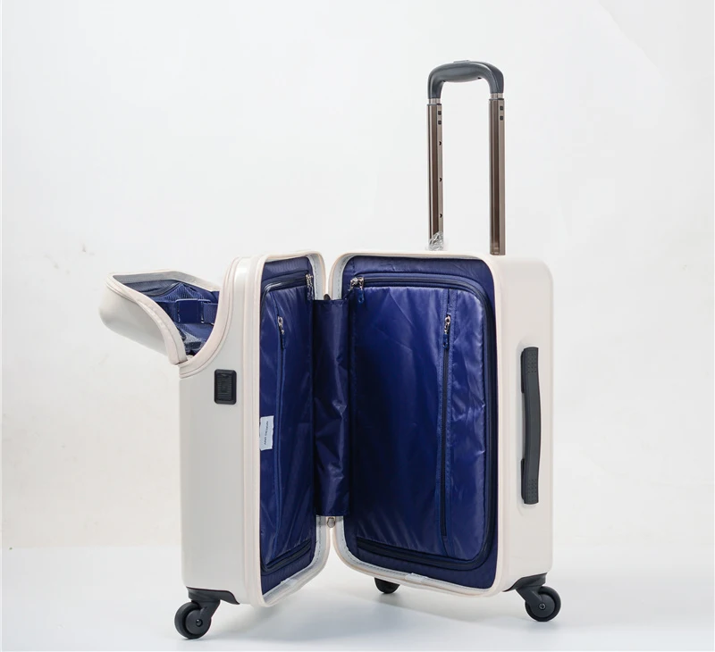 Модный чемодан на колесах, кабина Rolling Чемодан с спереди сумка для ноутбука, Для женщин Фирменная дорожная сумка, Для мужчин высококлассные дорожная сумка в деловом стиле