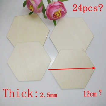 

24pcs/lot 2.5mm Cutout Unfinished wood hexagon crafts DIY handcraft ornaments 12cm 20184121
