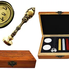 Воск уплотнительное Винтаж штамп Милый Панда Роскошный латунь павлин металлической ручкой Щупы для мангала плавления ложка деревянной подарочной коробке набор пользовательских