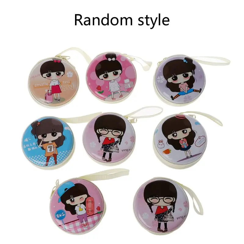 

Cute Mini Zipper Cute Girl Hard Earphone Bag Lovely Headphone Box Bag SD Hold Case Card Carrying Random Delivery