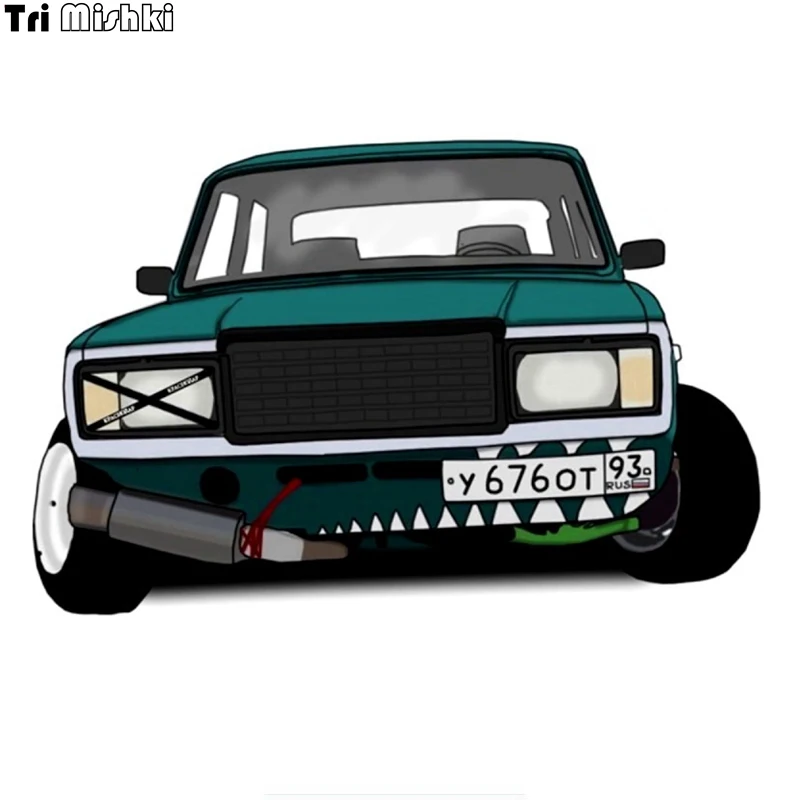 Tri mishki WCS497 #12x18 см eat sleep Lada vaz цветная забавная наклейка для автомобилей