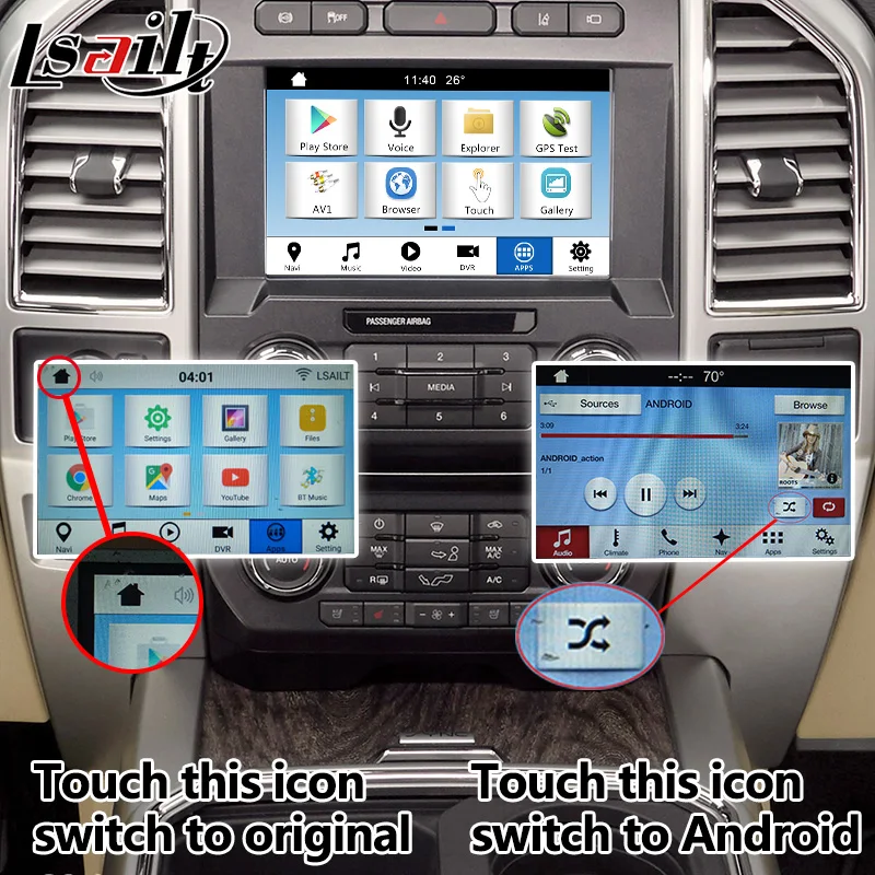 Lsailt Android автомобильный видео Интерфейс GPS навигационная коробка для Ford F 150 F250 350 450