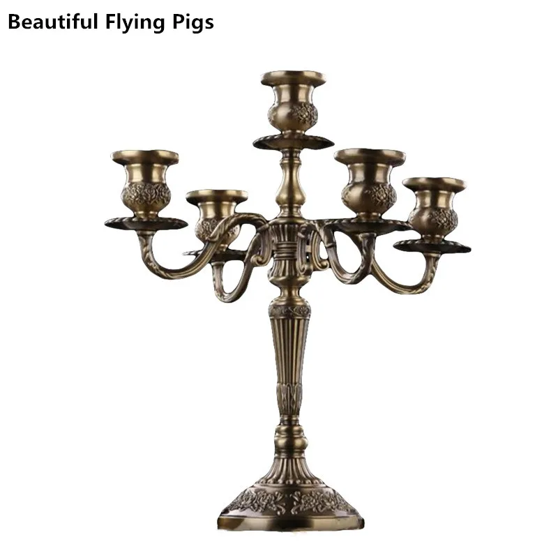 

Bronze Sconces Metal 5 Hands / Arms Candlesticks Wedding Decoration Candle Holder Sconces Events Board Central WSHYUFEI