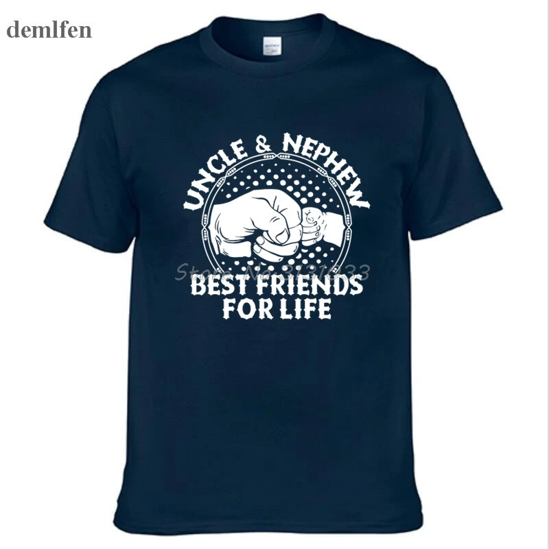 

Uncle And Nephew Best Friends For Life T-Shirts Men Casual Short Sleeve O-neck Fashion Printed Cotton T Shirt Streetwear