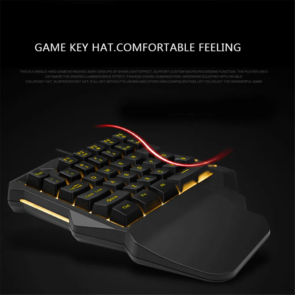 

One Hand Mechanical Gaming Keyboard Half Keyboard Small Gaming Keyboards with Backlight SL@88