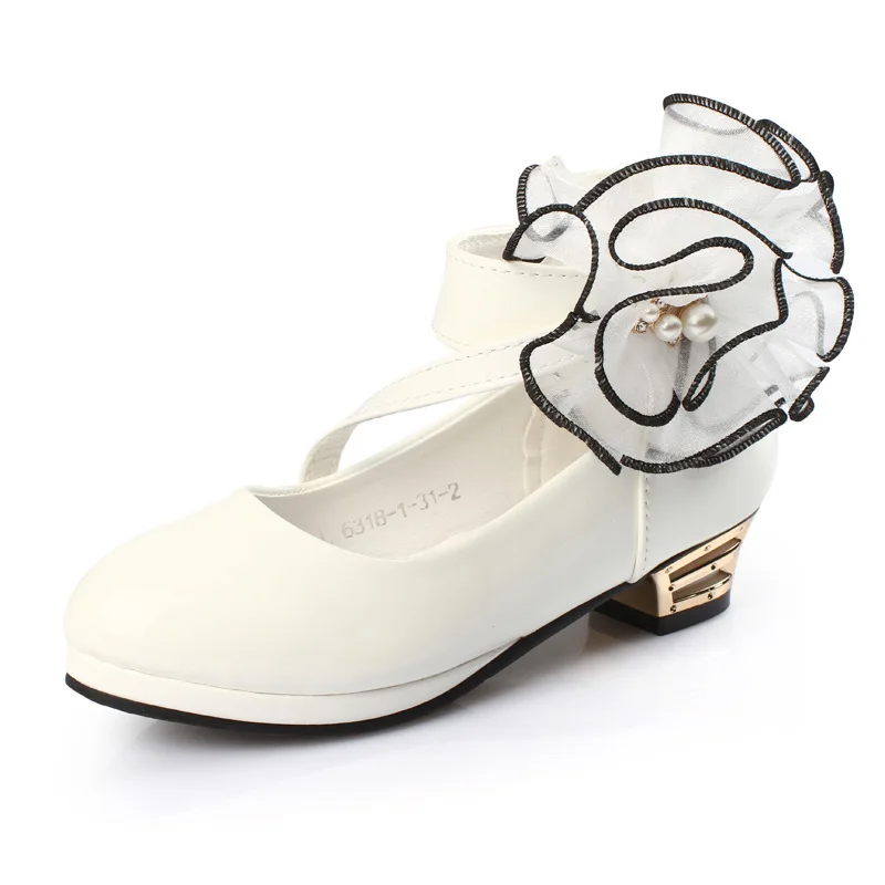 Snoffy/танцевальная обувь для латинских танцев для девочек; Весенняя Праздничная обувь с цветочным узором и бусинами; детская обувь принцессы на высоком каблуке; обувь из искусственной кожи; TX388