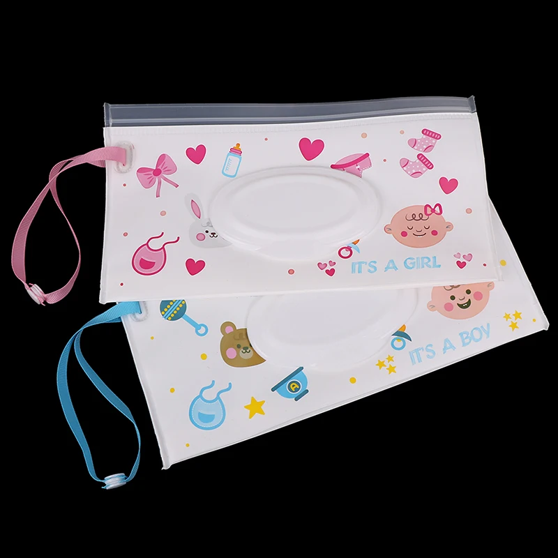 Clutch And Clean Wipes Carrying Case Wet Wipes Bag Clamshell Cosmetic Pouch Easy-carry Snap-strap Wipes Container