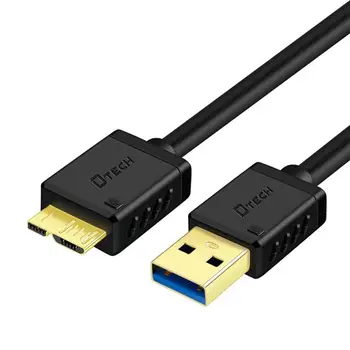 

USB 3.0 Micro B Mobile Hard Drive Data Cable Black Fast Speed USB Type A Data Sync Cable Code for External Hard Drive Disk HDD