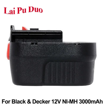 

Replacement 12V 3000mAh Ni-MH Power Tool Battery For Black&Decker: A12,A12-XJ,FSB12,FS120B,A12EX,CP122K,HPB12,BD12PSK