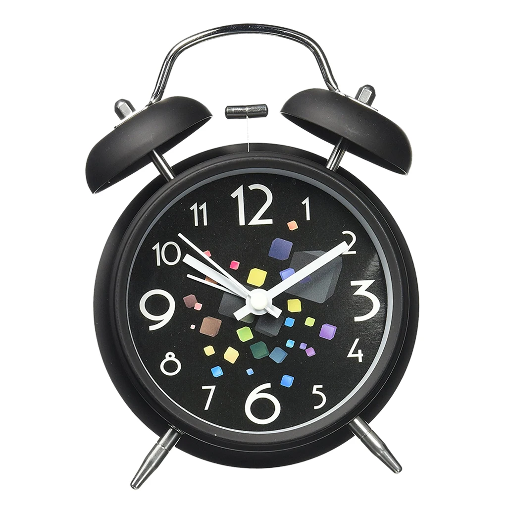 Classic Retro Twin Bell Silent Non-ticking Sweep Quartz Movement Loud Alarm Clock with Night Light for Bedroom Bedside Office