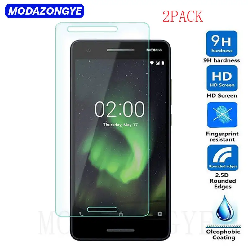 

2Pcs Nokia 2.1 Tempered Glass Nokia 2 2018 Screen Protector Film Nokia 2.1 TA-1080 TA-1092 2018 Protective Glass Film 2.5D 9H