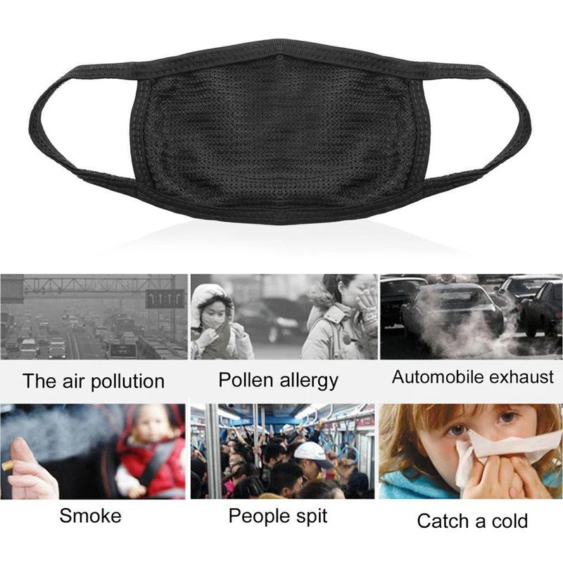 

Men Women Cotton Dust-proof Warm Dust Mouth Masks For Autumn And Winter Black Color Anti-dust Mask 8C1102