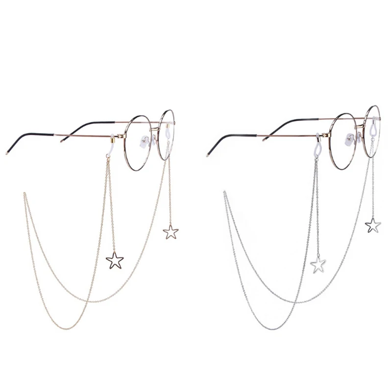 Модные женские цепочки для очков, полые звезды, солнцезащитные очки, цепочка для очков для чтения, очки, шнур, держатель, ремешок на шею