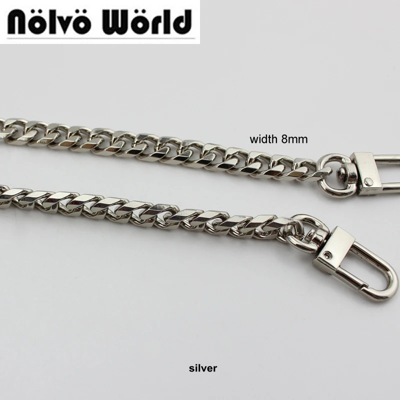5pcs 8mm wide High Thick Snap Chain 110cm 120cm metal strap has hook