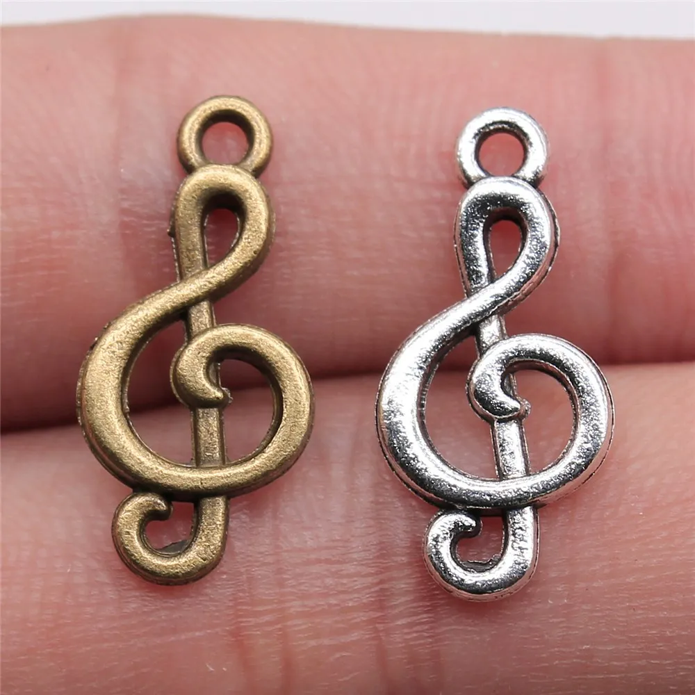 

WYSIWYG 12pcs 23mm Pendant Musical Note Musical Note Charm Pendants For Jewelry Making Antique Silver Musical Note Pendants