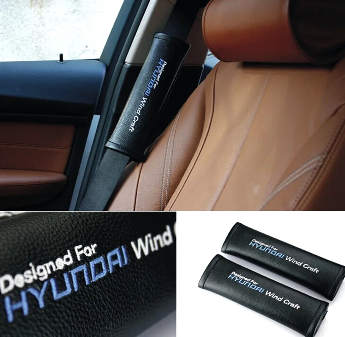 Harga 2 Pcs ST Sportage R Bantalan Bahu Benar Kulit Hitam Kursi Mobil Sabuk Penutup Bantal Untuk Melindungi Bahu