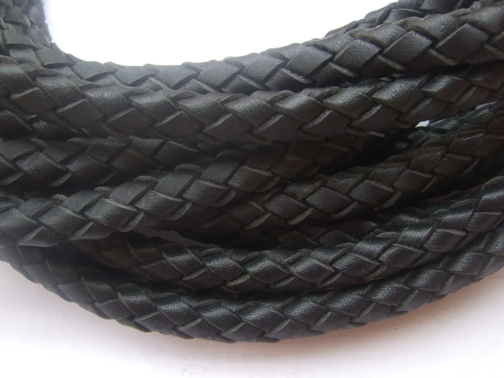 

1 Yard 10*7mm Black/Brown Braided Real Leather Cord for necklace bracelet