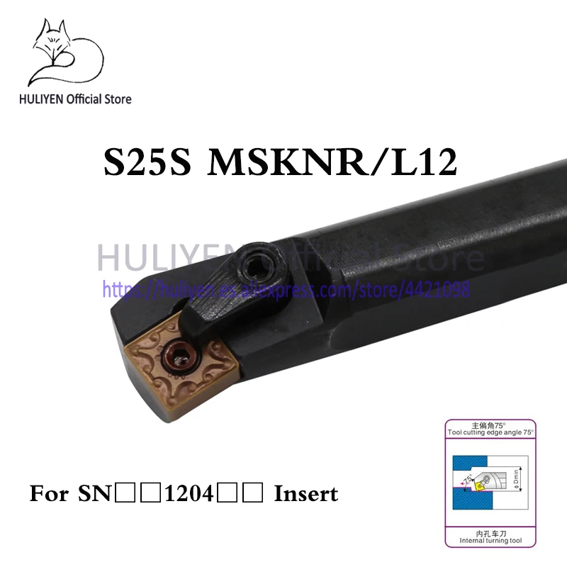 

1pc S25S-MSKNR 12 S25S-MSKNL 12 Internal Turning Tool Holder 75 Deg Lathe cutting tool boring bar for SNMG120404/08