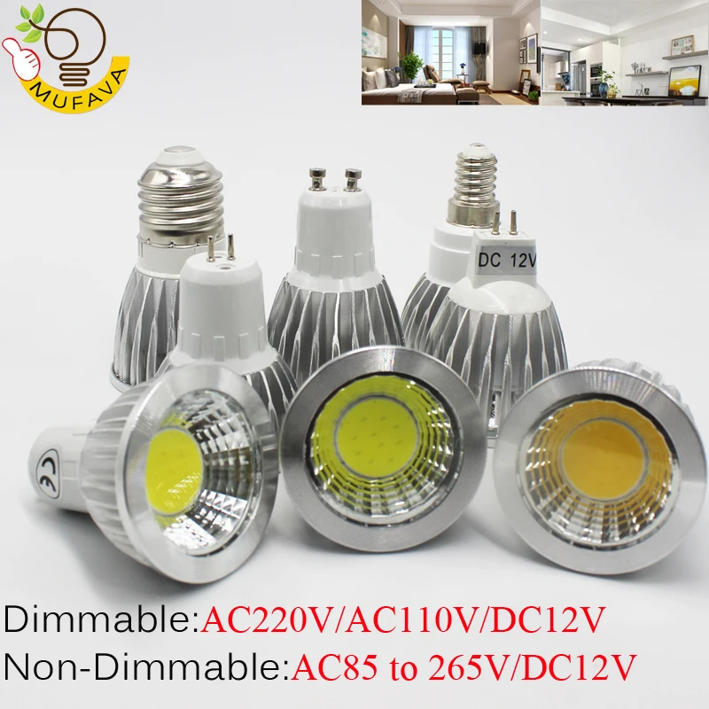 Ультра яркая светодиодная лампа 3W 5W 7 AC85 ~ 265V E27 E14 GU10 MR16 12V светодиодный лампы