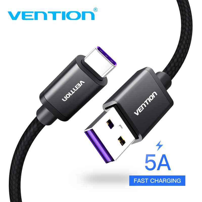 

Vention 5A USB 3.1 Type C Cable for Huawei P10 P20 Pro mate9 pro mate10 USB-C Fast Charging USB C Data Cable Supercharge Type-C