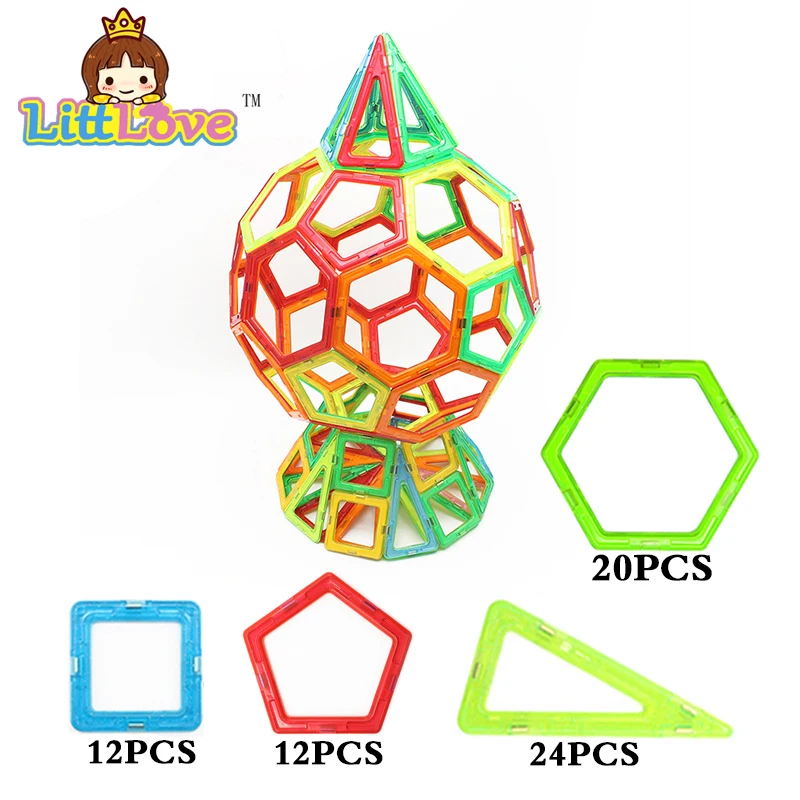 

68 PCs Regular Enlighten Bricks Educational Magnetic Designer Construction Toy Building Blocks Bricks Toys for Children