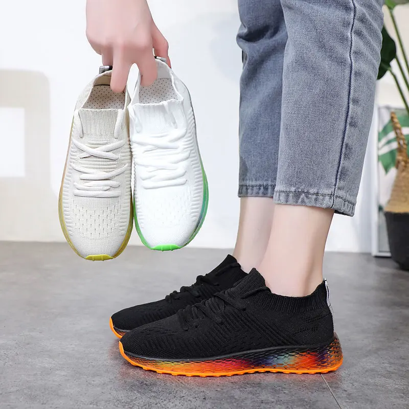 

Transparent jelly shoes mesh old shoes female summer breathable comfort wild casual flying woven sports shoes women's tide