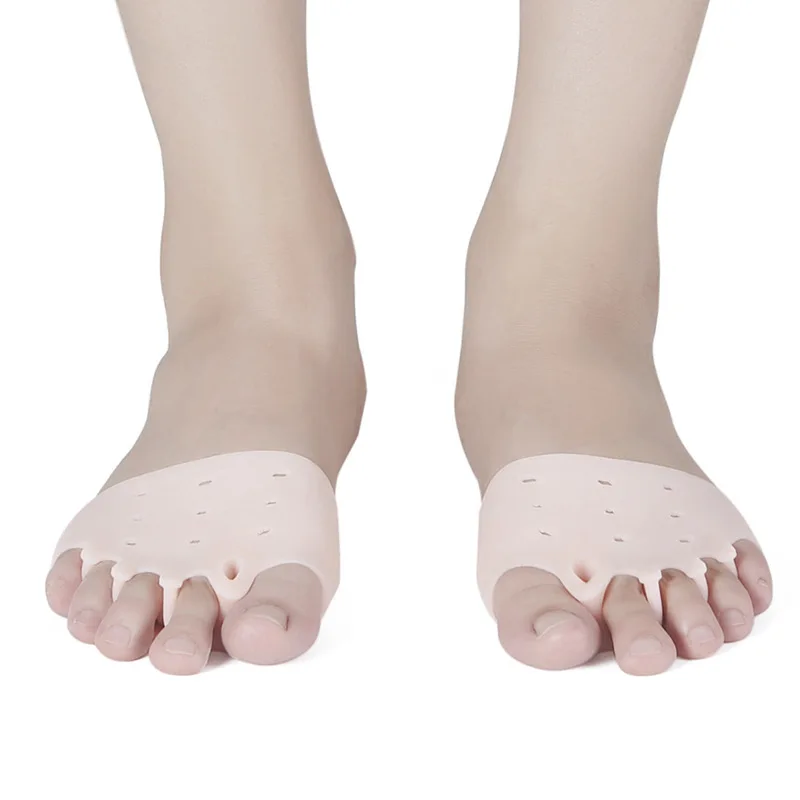 

2pcs/Pair Silicone Comfortable Toe Braces 5-holes Valgus Straightener Orthodontic Foot Toe Braces for Foot Care