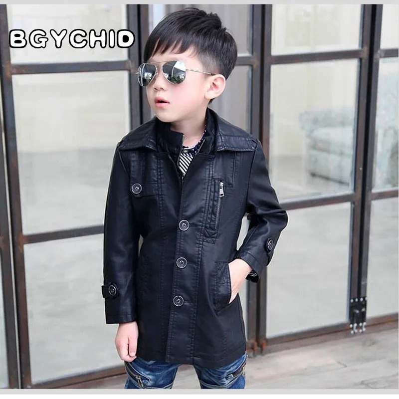 Jackets For Boy Faux Wool Coat For Boys Leather Jacket Children Kids Leather Jacket For Trench Coats Military Baby Clothes  s1