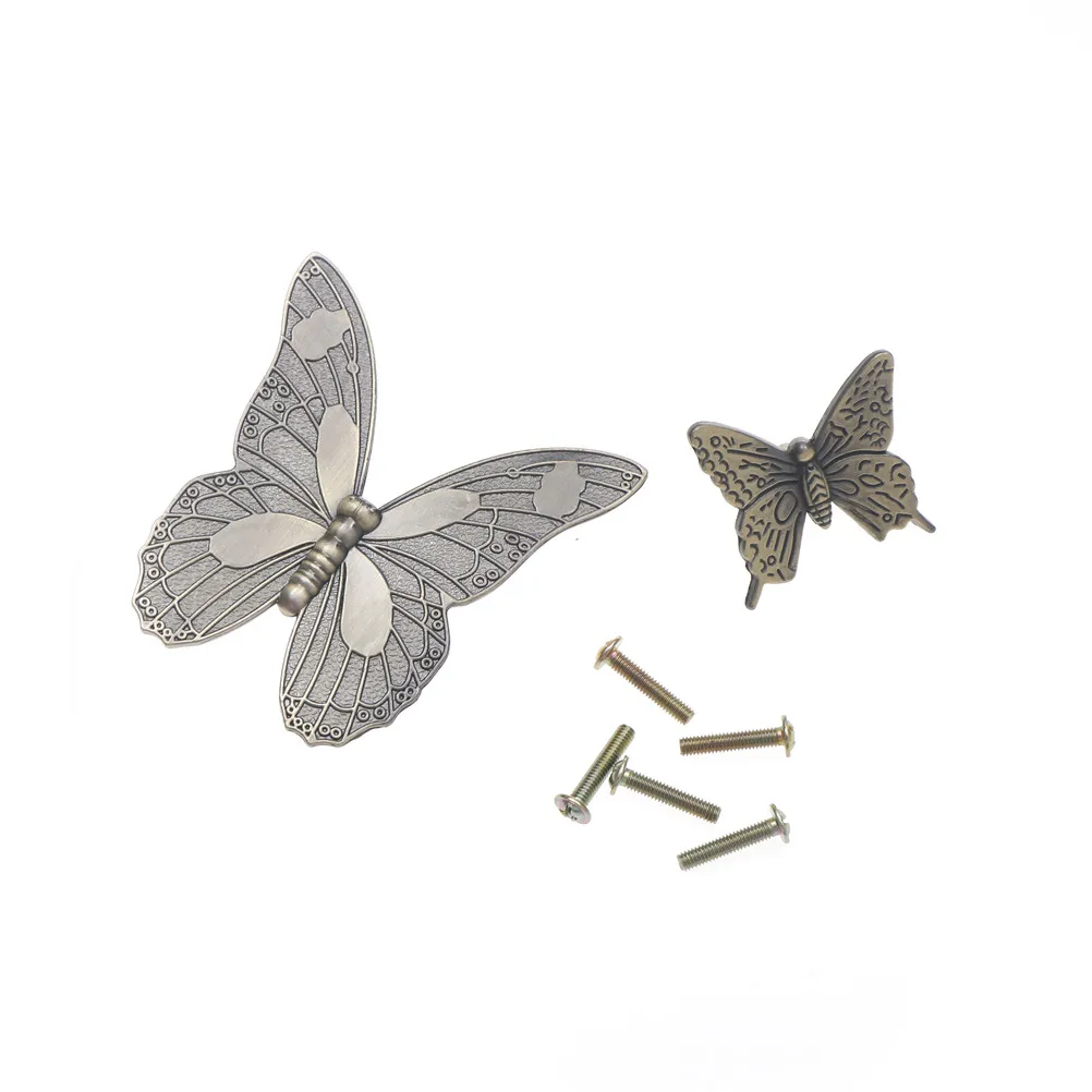 NEW Butterfly Design Antique Bronze Hasp Latch Jewelry Wooden Box Lock Cabinet Buckle Case Locks Handle Hardware S Sizes