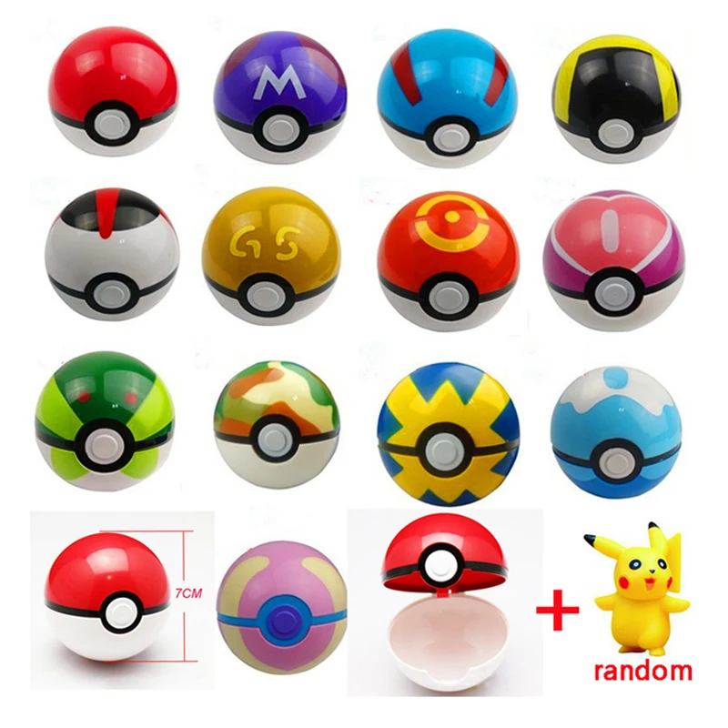 

Original 1Pcs/set Pokeball + 1pcs Free Random Figures Anime Action & Toy Figures Christmas Gift for Children