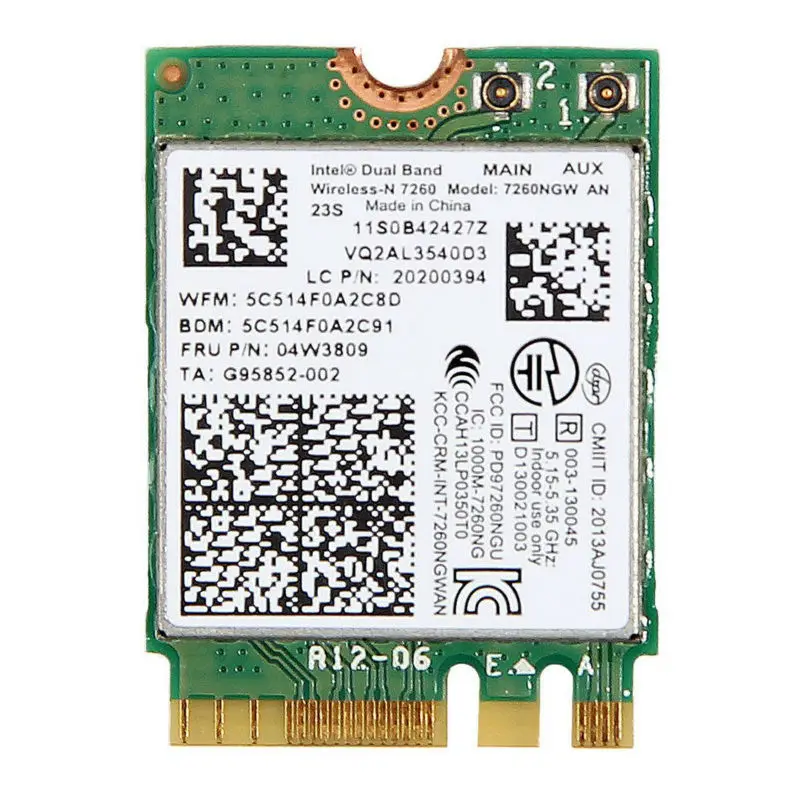 Intel Wireless N 7260 7260NGW AN 802.11agn 2x2 Dual Band NGFF WiFi +  Bluetooth 4.0 300Mbps X240 T440 T540 W540 L440 L540|wireless-n 7260|ngff  wifiwifi ngff - AliExpress