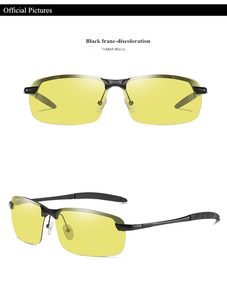 Al-Mg сплав фотохромные поляризованные мужские солнцезащитные очки для вождения день и ночь, Обесцвечивающие мужские солнцезащитные очки UV400 S160