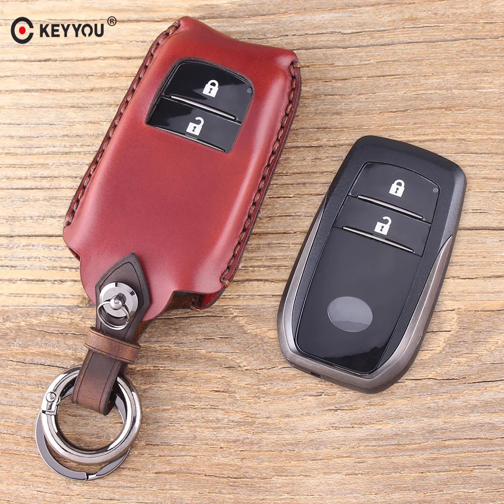 Чехол KEYYOU для автомобильного ключа из натуральной кожи чехол Toyota Highlander 2015 2016 2017 CHR