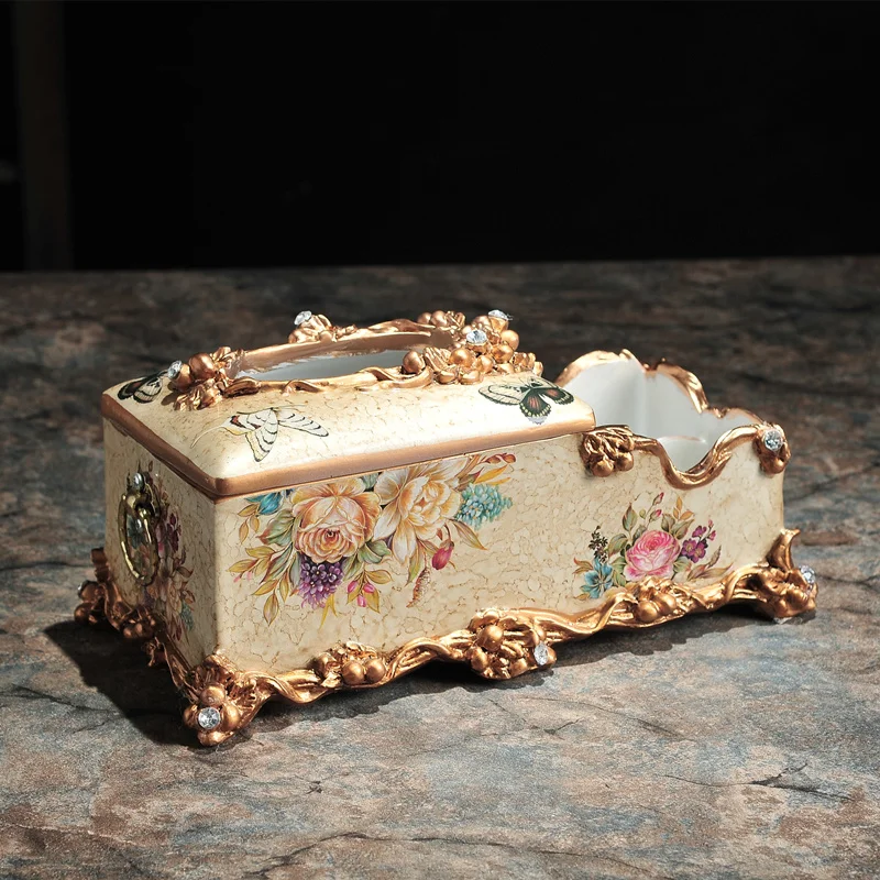 #^Special Price Grape European tissue box, resin suction carton, household paper box, jewelry, living room, napkin box