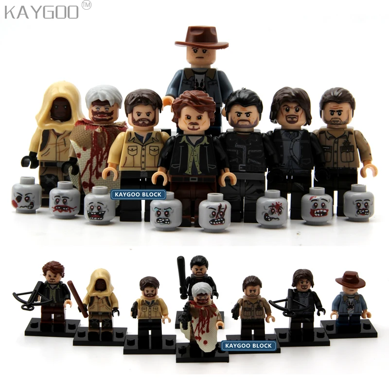 

Building Blocks The Walking Dead Figures Rick Negan Carl Daryl Super Heroes Set Assemble Bricks Kids DIY Toys Kaygoo