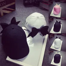 Hirigin новые модные женские милые уличные бейсболки с бантом спортивный козырек от солнца Регулируемый головной убор повседневные хлопковые шапки