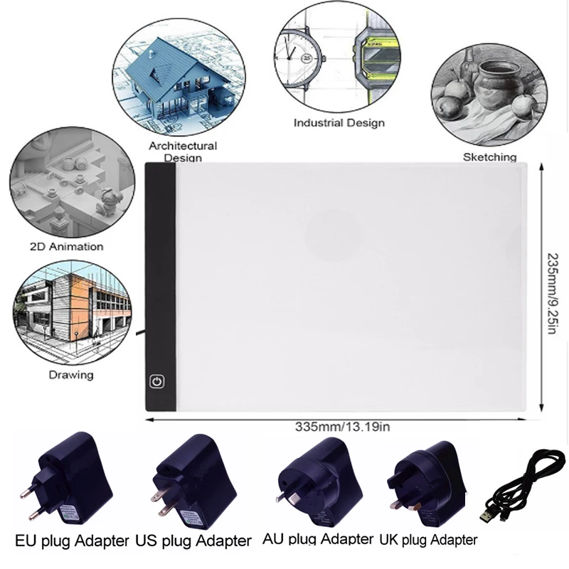 

light pad diamond painting A4 LED Pad USB Cable Dimmable Ultra Thin led light box lichtbak voor led light up drawing board