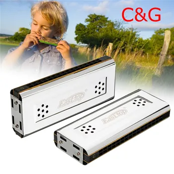 

New Arrival EASTTOP T16-2 16 Holes Harmonica with Two Sides Two Tunes C G Key Woodwind Instruments Harmonica Best Deal