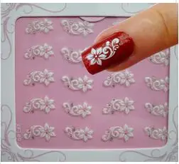 

1Pack Fashion 3D White Flower XF149 Nail Sticker Flower Decals DIY Flower Art Decoration Fingernail, Adhesive-self