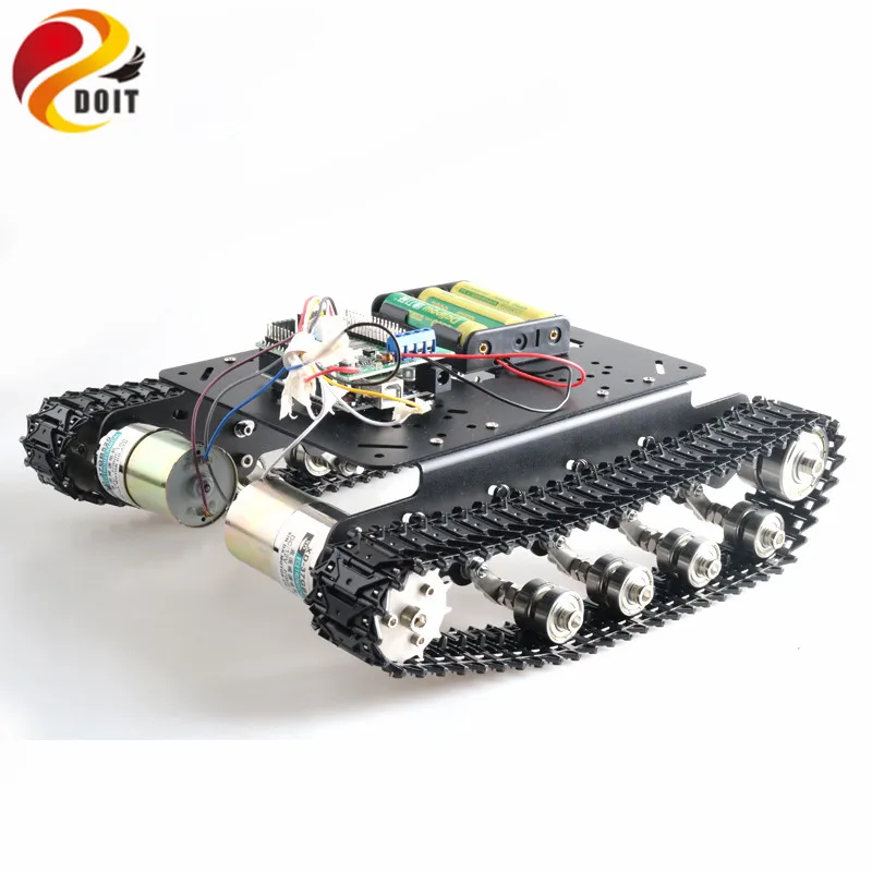 

WIFI/Bluetooth/ Handle Control TS100 All Metal Crawler Shock Absorber Tank Chassis Large Load Robot Smart Car DIY Competition