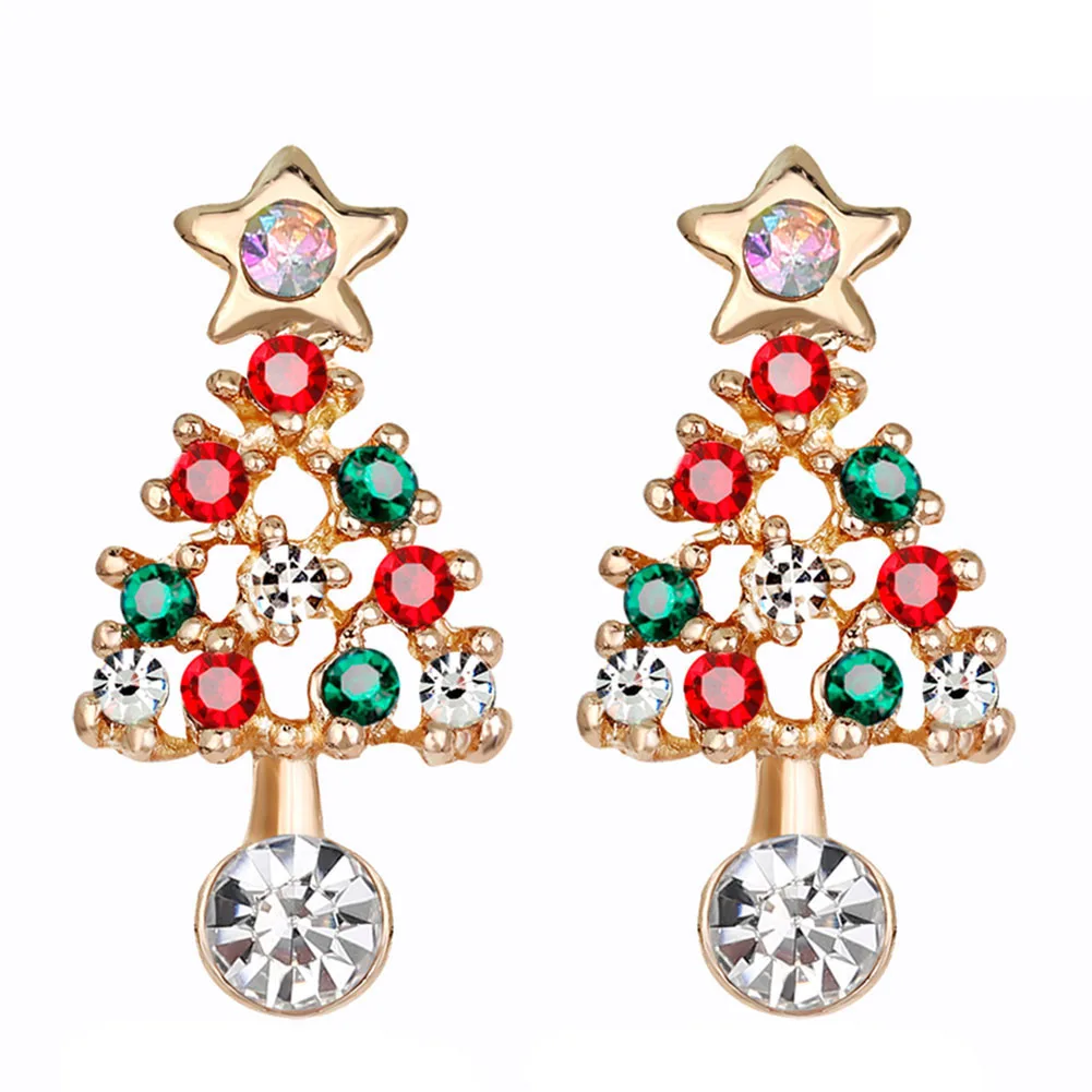 

Christmas Series Stud Earrings Jewelry For Women Multicolor Snowman Tree Multi Pattern Stud Earrings 2018 New
