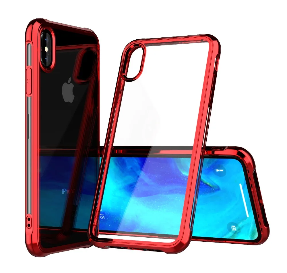 Shockproof Clear TPU Case For iPhone 11 Pro Max 11 Pro 11 Luxury Plated Airbag Anti-Knock Case For iPhone XS Max XR XS 7 8 Plus